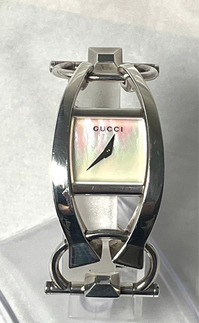 GUCCI グッチ キオド123.5 SV925 電池交換済 時計シェル文字盤