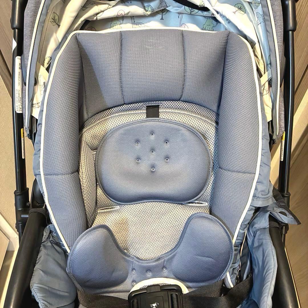 Aprica ラクーナビッテクッション 軽量 ベビーカー A型 レザーハンドル