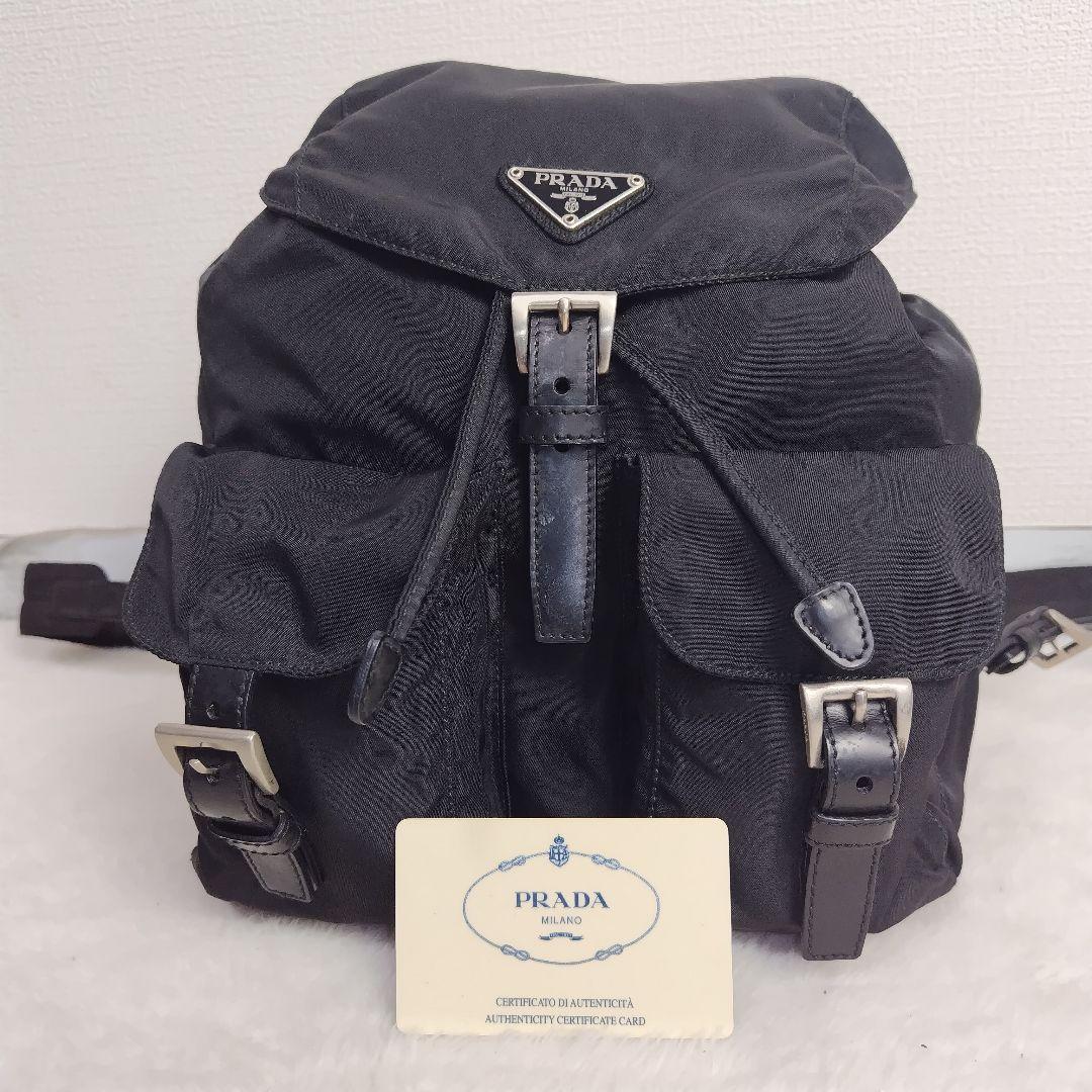 ✨美品✨Gカード付✨プラダ リュック 三角ロゴ 巾着 テスートナイロン ベルト