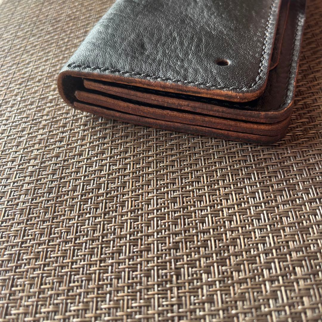 抹茶San MARYAM ホースフロント ミドルトラッカーウォレット 茶芯