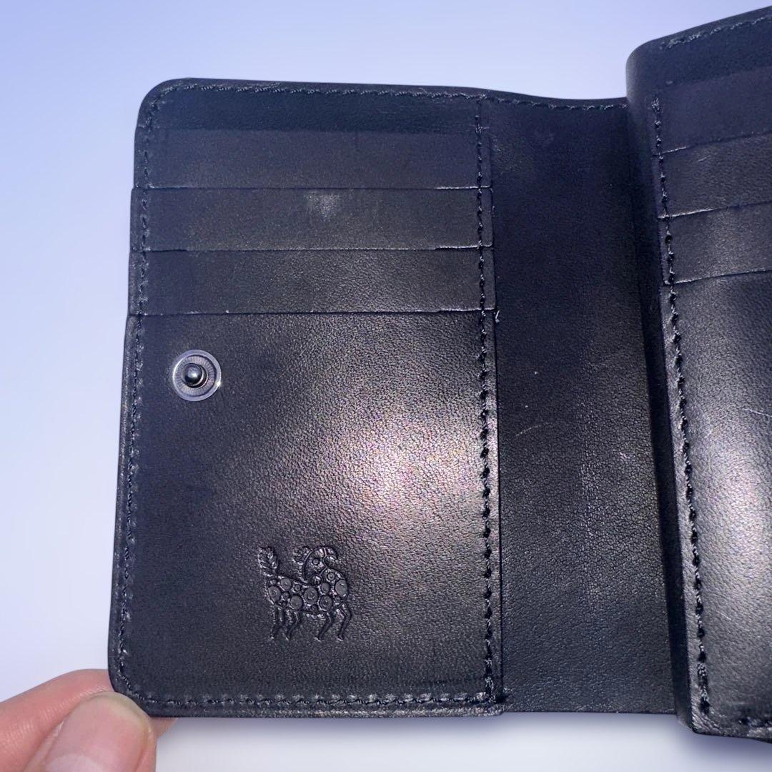 美品 ZOO 象革 エキゾチックレザー 二つ折り 財布 L字 ジップ ブラック