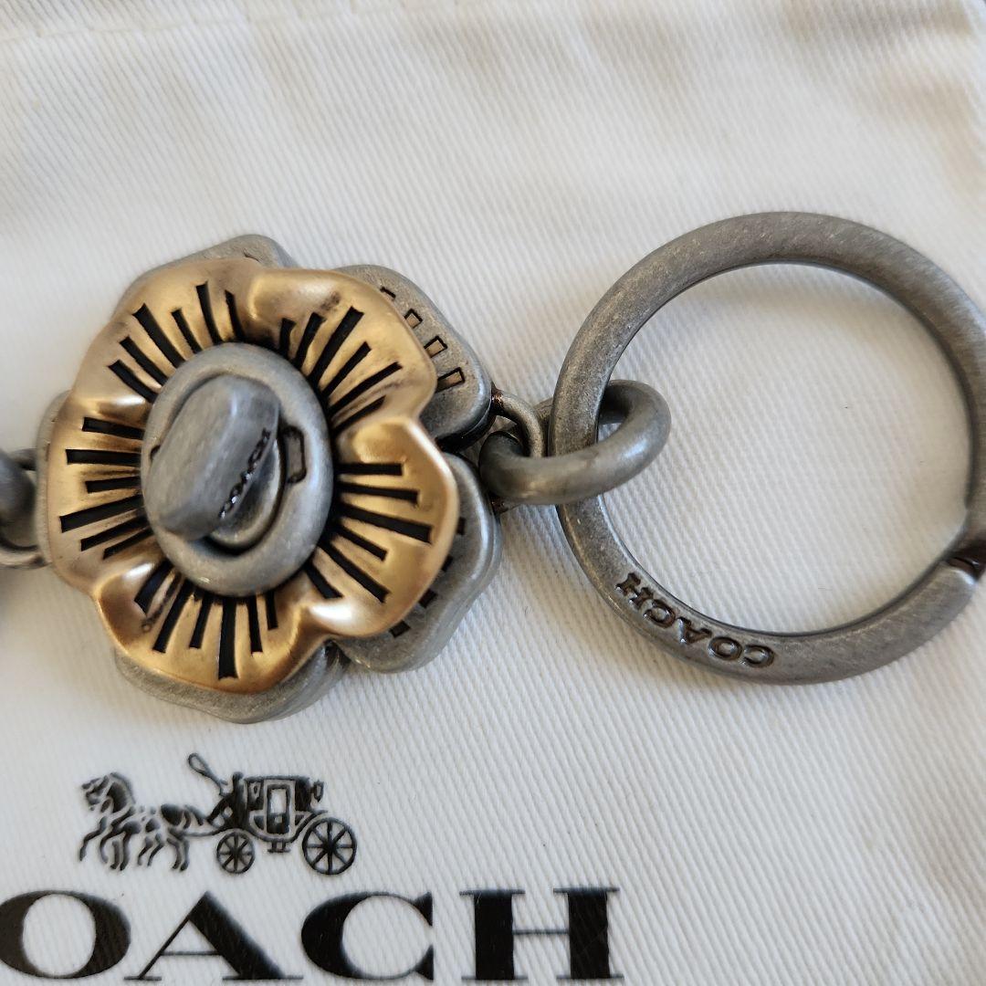 COACHコーチ　ティーローズチャーム キーリング　キーホルダー　2WAY