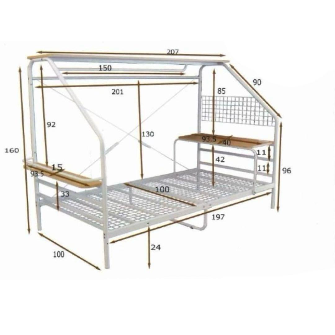 システムベッド　デスク付　充電ポート　ベッドフレーム　巣ごもりベッド