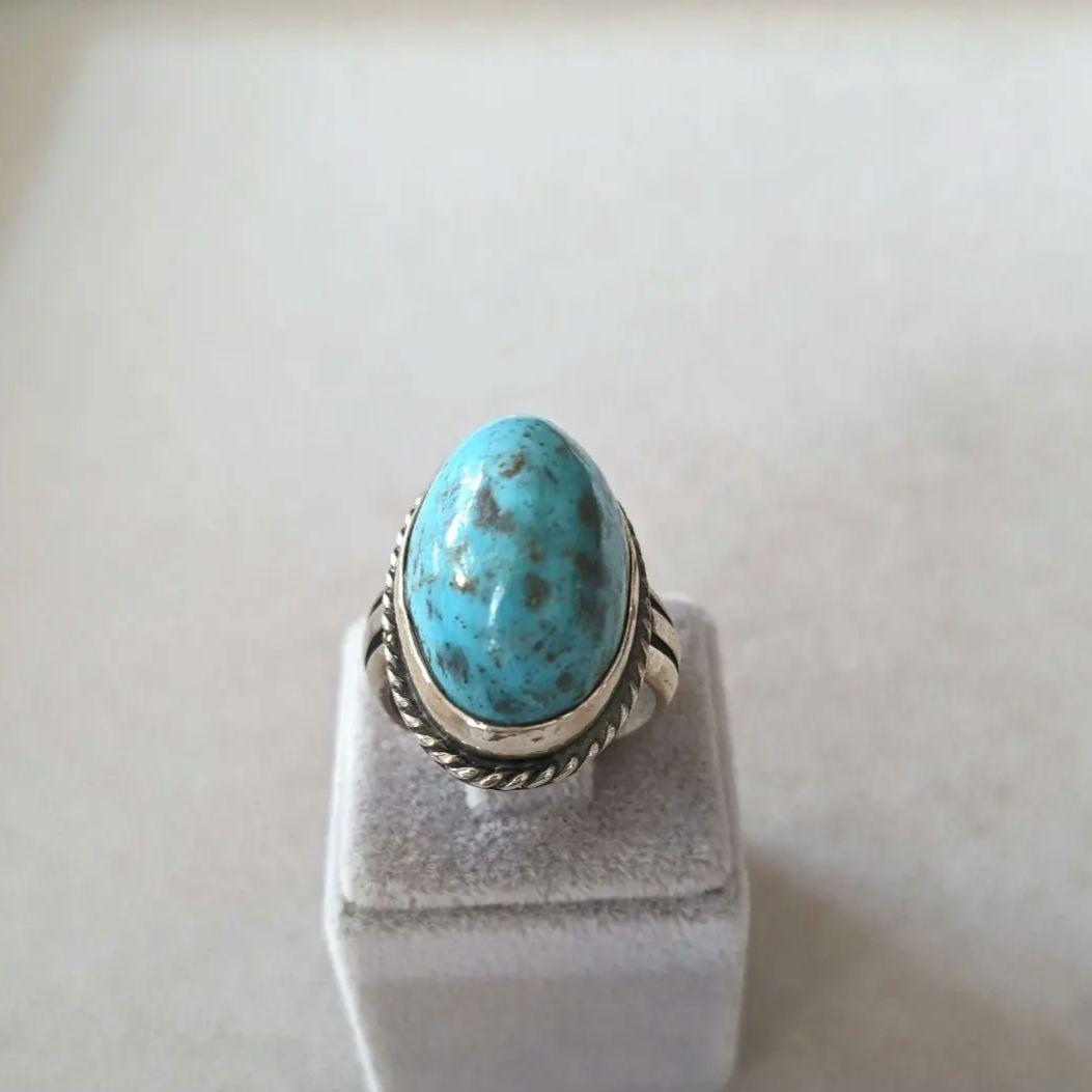 ✱NEW✱ トルコ製 天然トルコ石 メンズリング シルバー925