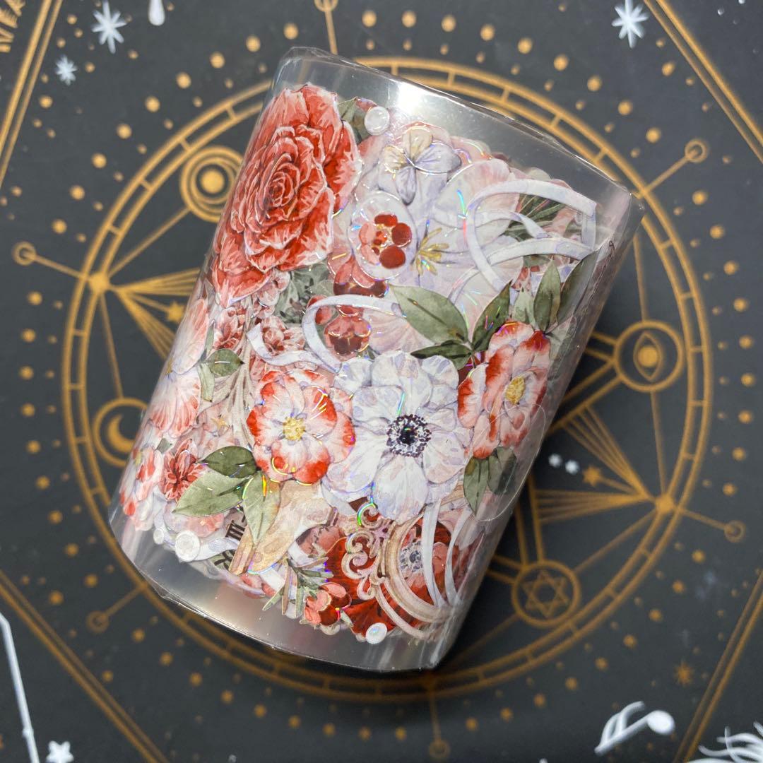 【N】海外　10m巻　貝殻光/PETマスキングテープ　お花/動物/人物系/背景系