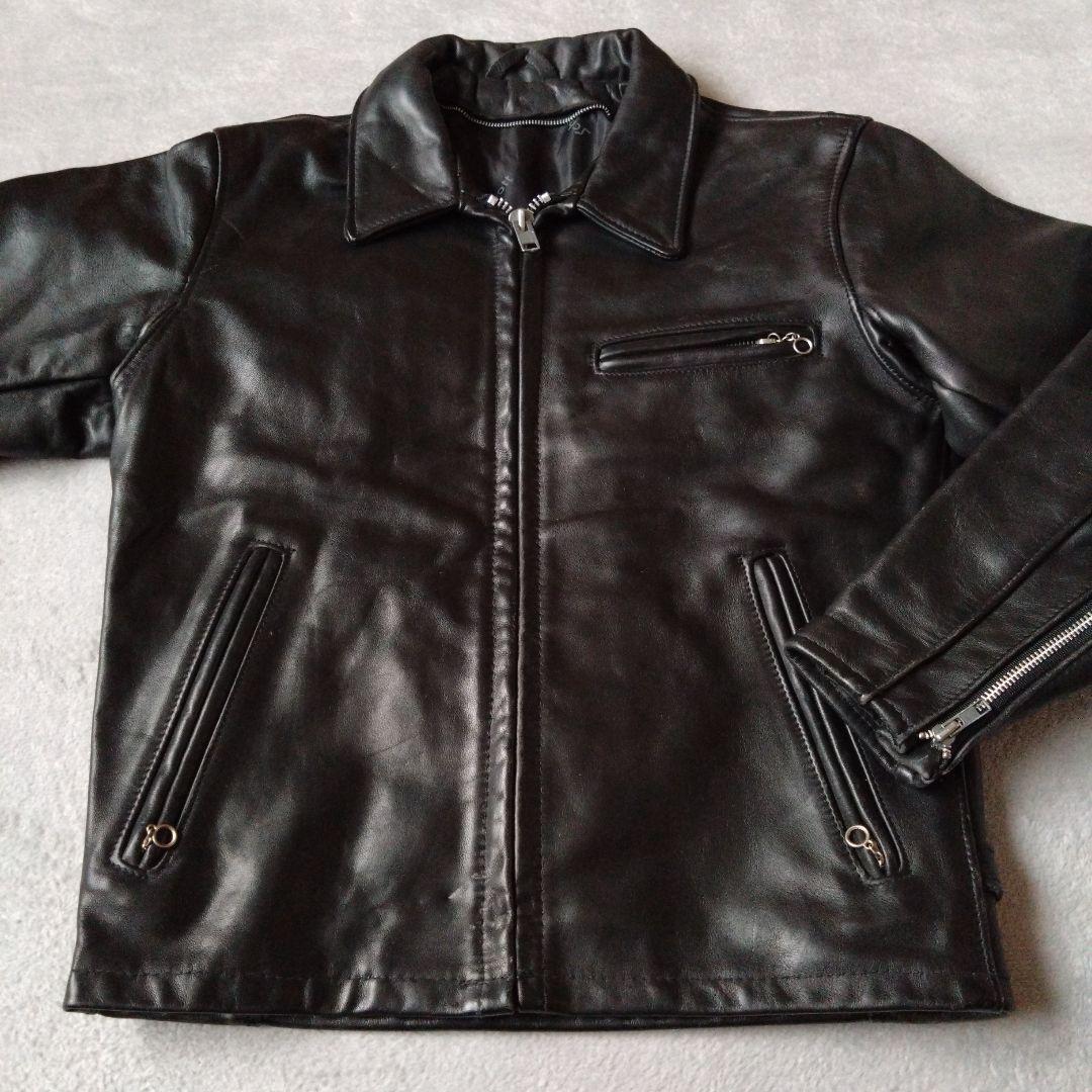 Schott ブラック レザー シングル ライダース ジャケット サイズ36