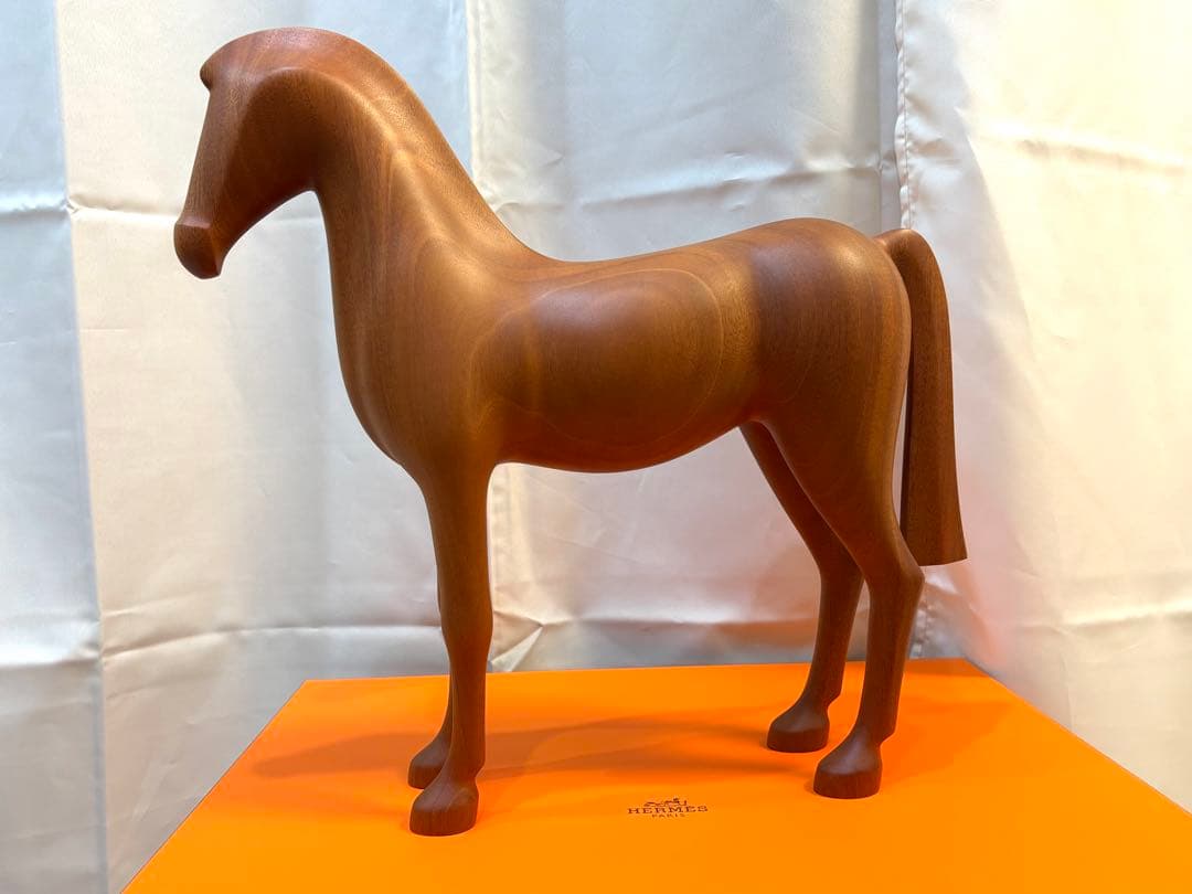 30日限Hermès（エルメス） 木製オブジェ “アリオン” 約40cm 箱入り