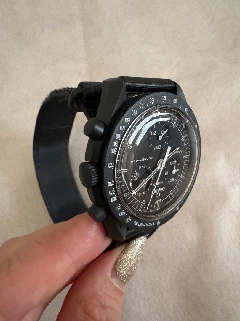 Snoopy x OMEGA x Swatch ブラック　スヌーピー　ブラック