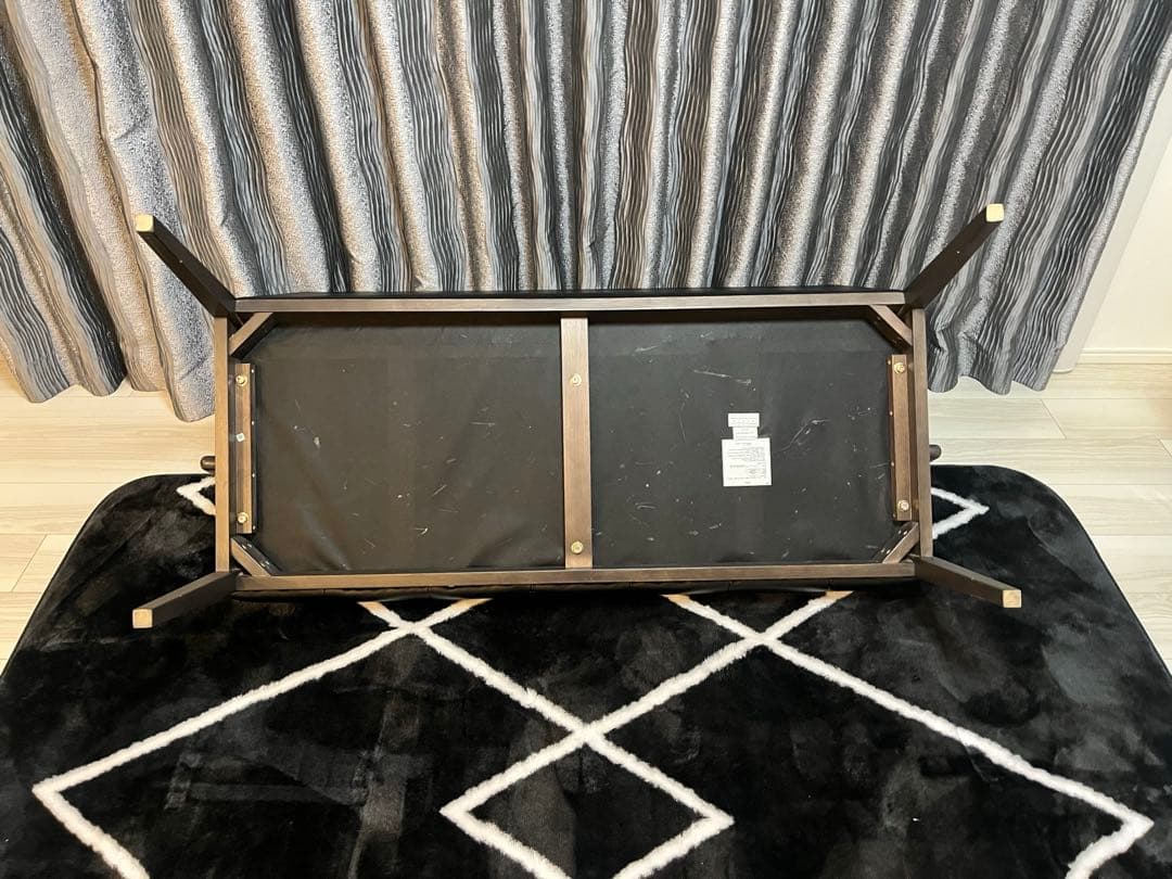 し*う様 黒×ダークブラウン　ソファー　ベンチ　おしゃれ　リビング　インテリア