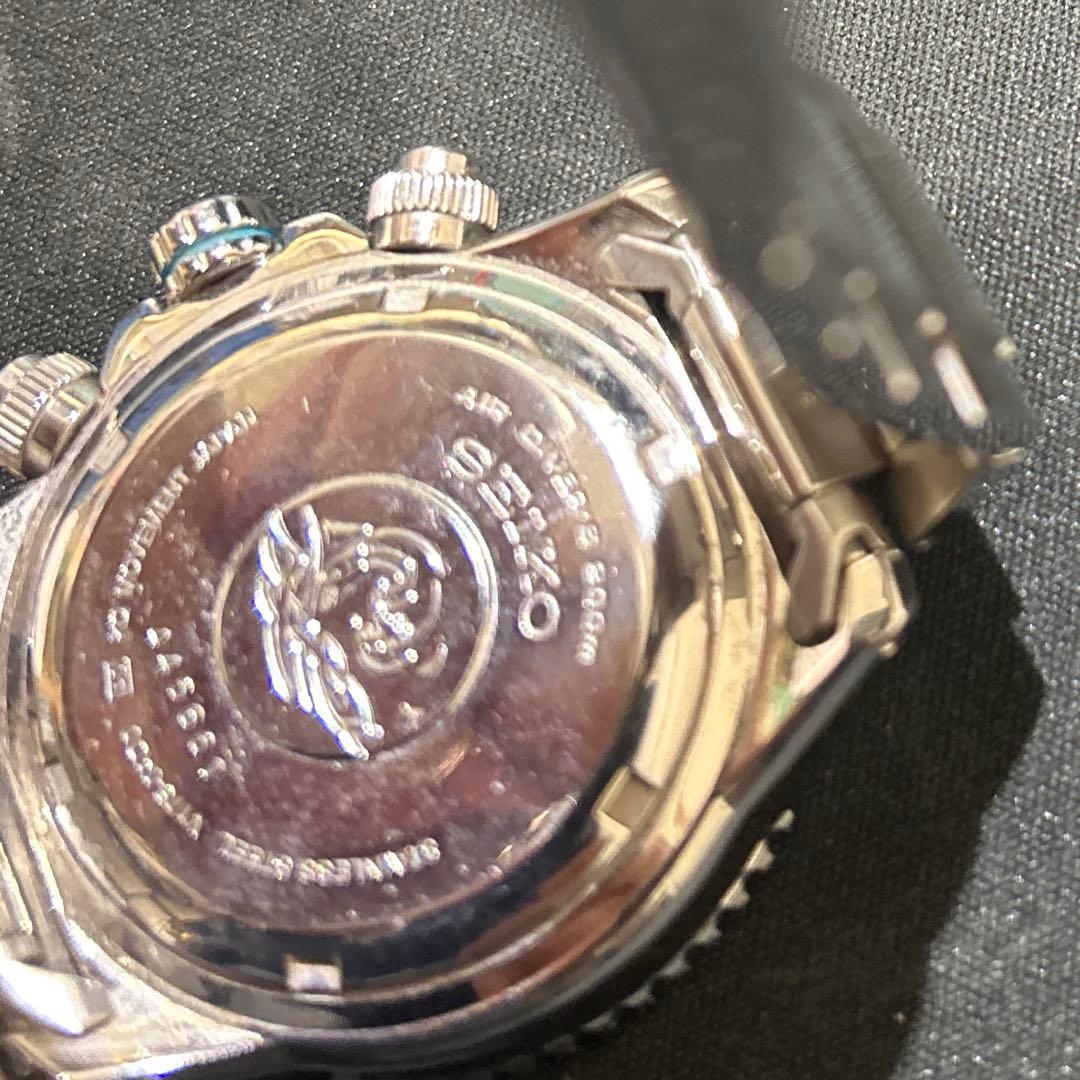 SEIKO クロノグラフ 時計 ブラック/ブルー