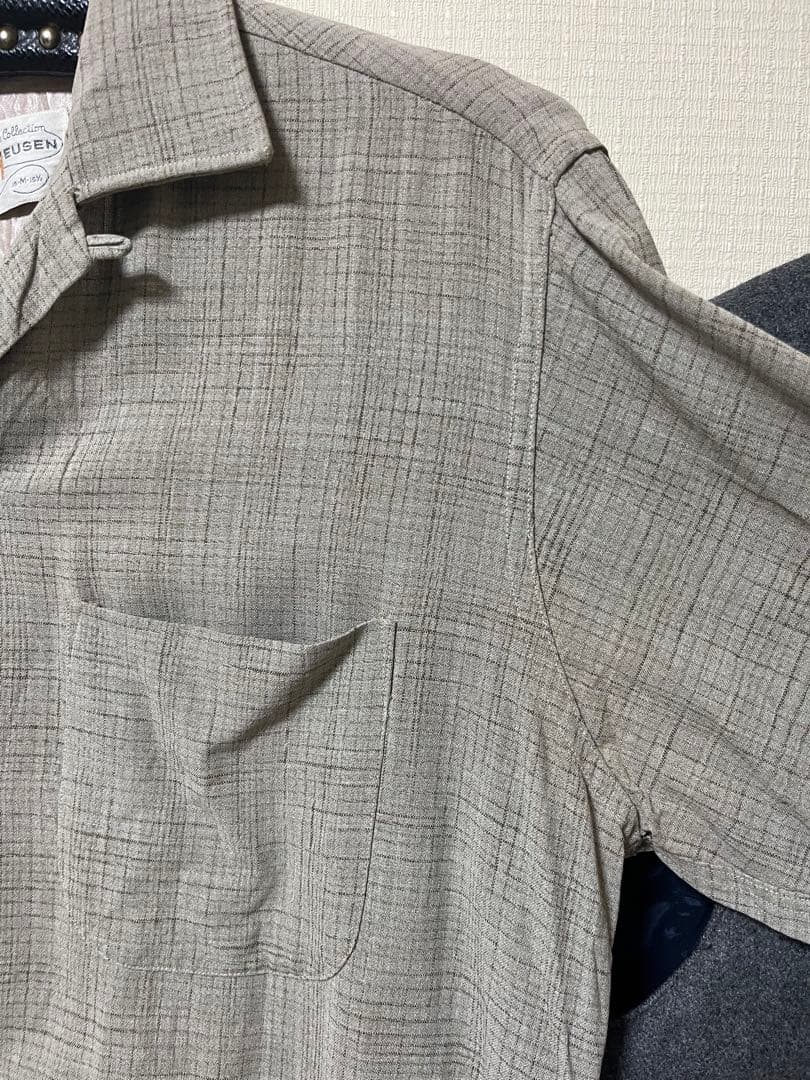50s 60s VAN HEUSEN レーヨンチェックシャツ　vintage