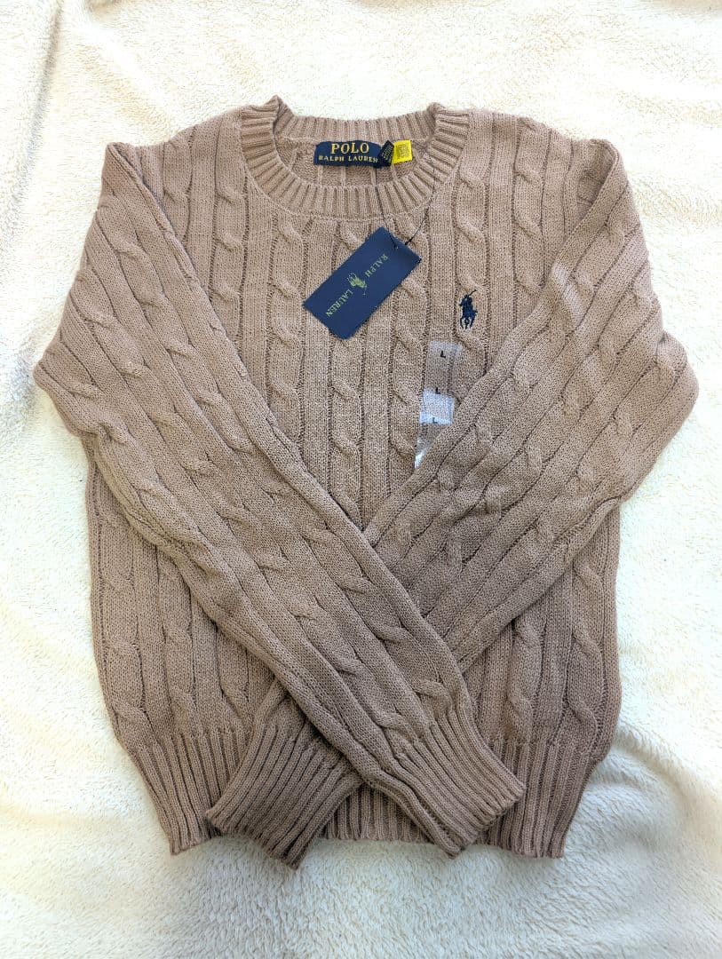 Polo Ralph Lauren ケーブル デザインコットンニットセーター　L