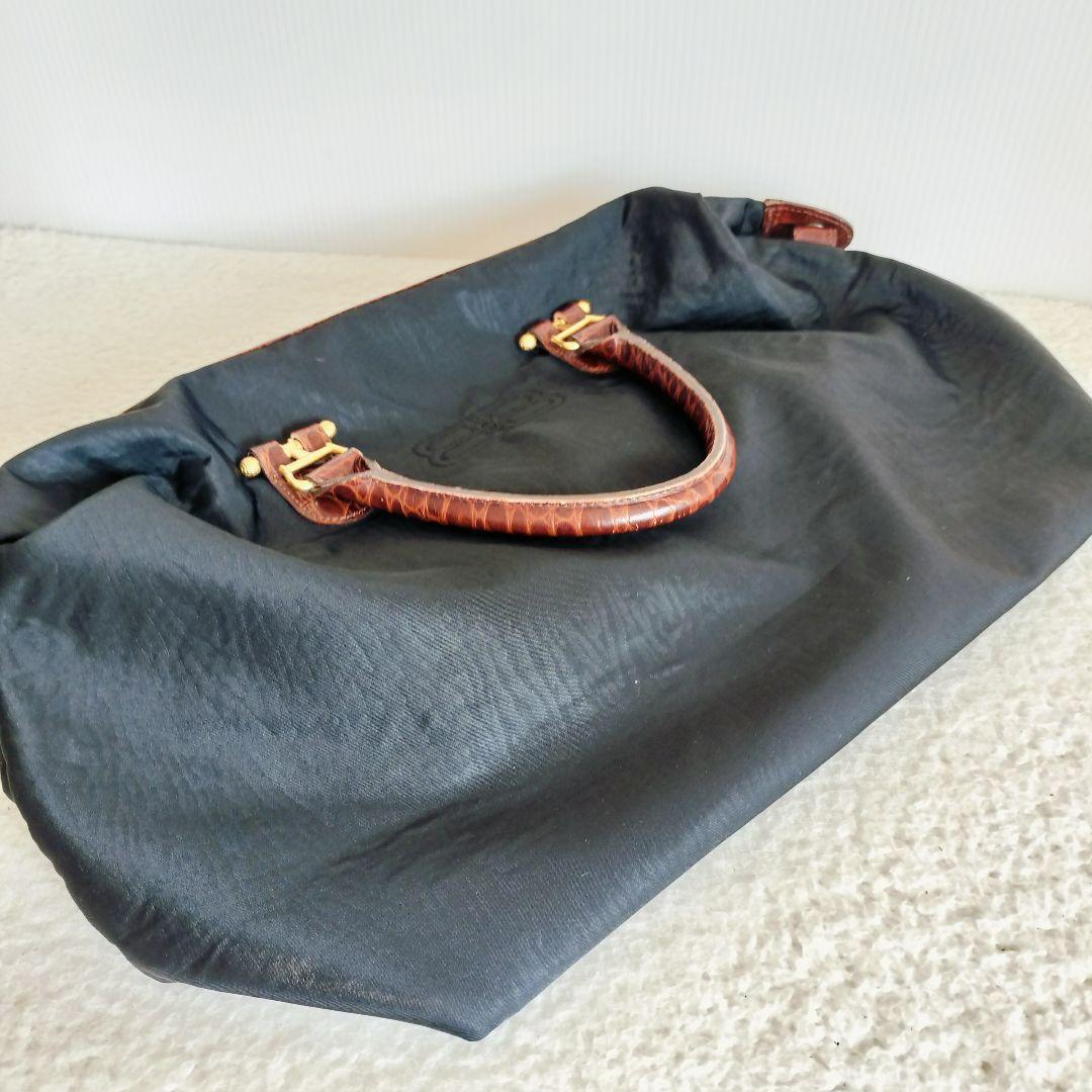 美品☆BALENCIAGA バレンシアガ☆ボストンバッグ 黒×ブラウン