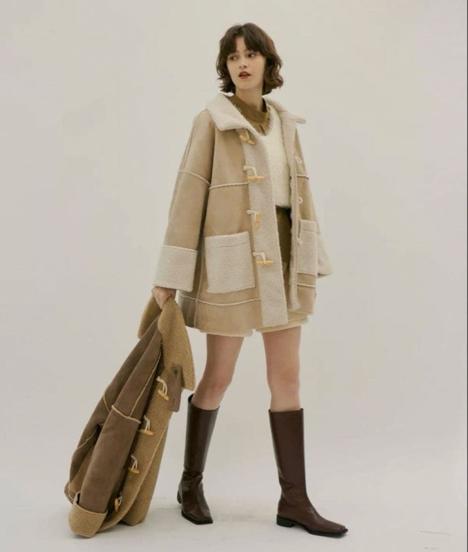 ollun きりまる OLUN ボアスエードコンビネーションコート オルン