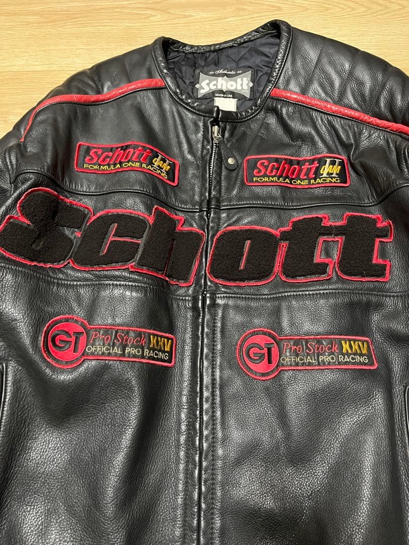 美品 schott レザー ライダースジャケット XXL 黒