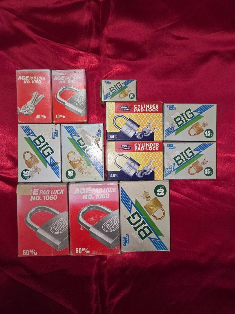 【未使用12個セット】南京錠/鍵AGE/BIG/60/50/45/40/25mm