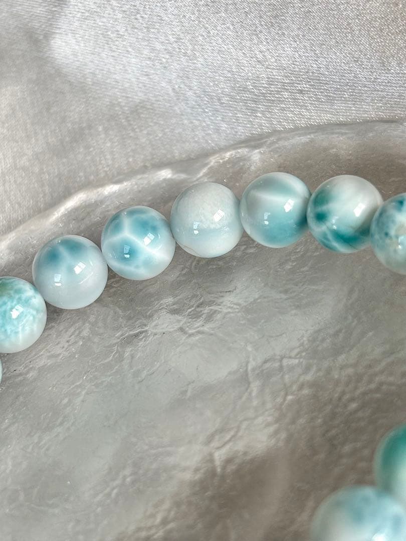 【訳あり】天然石 ラリマー ブレスレット 約9.5mm