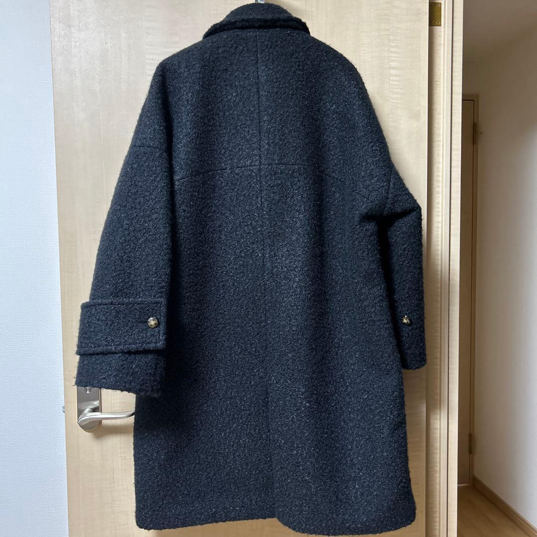 ほぼ未使用　F by ROSSO　ブークレステンカラーコート　濃ネイビー