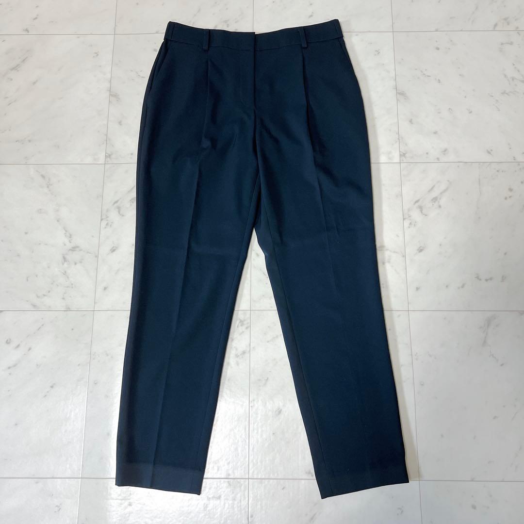 PLST プラステ パンツスーツセットアップ ノーカラー ネイビー Lサイズ