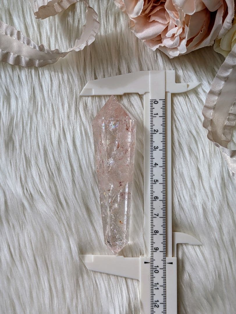 高品質　♡ピンクアゼツライト（通称） ピンククリアクォーツ♡ 　ワンド　　虹