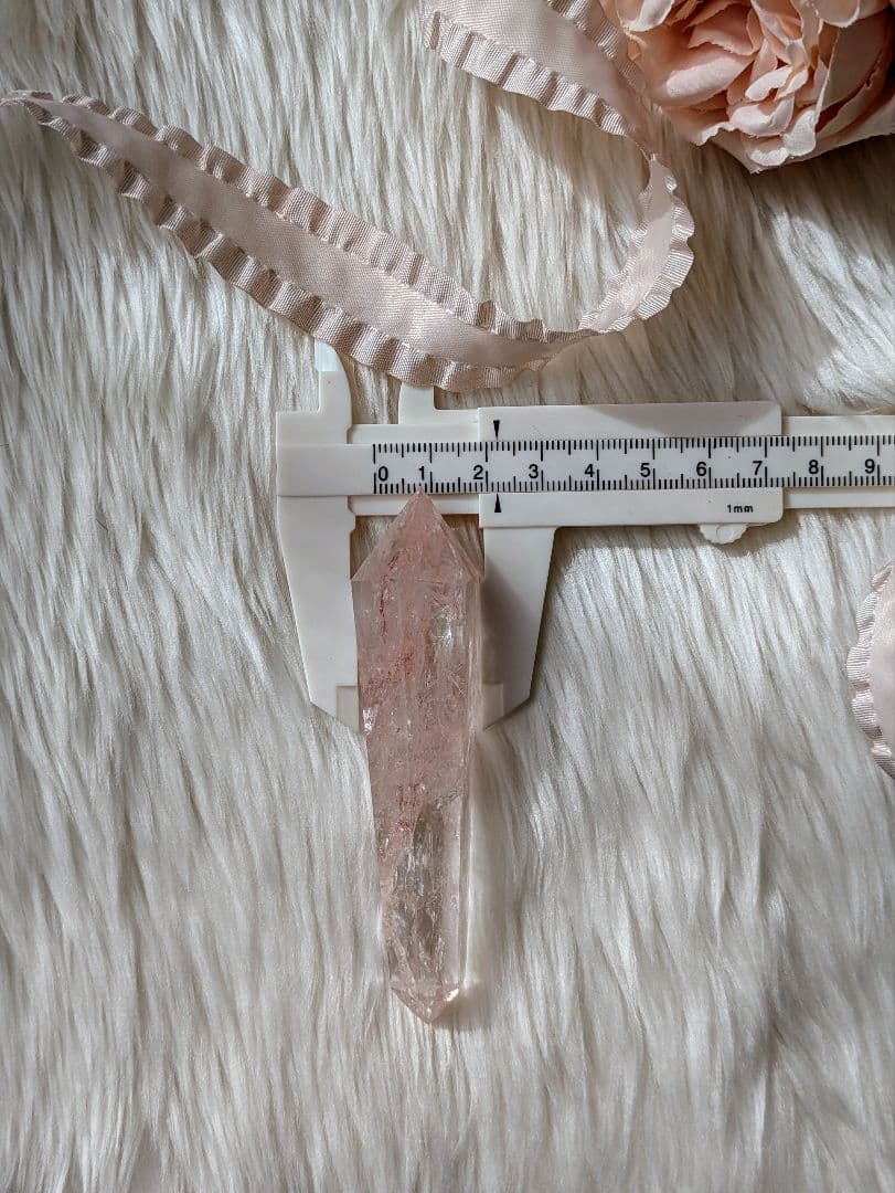 高品質　♡ピンクアゼツライト（通称） ピンククリアクォーツ♡ 　ワンド　　虹