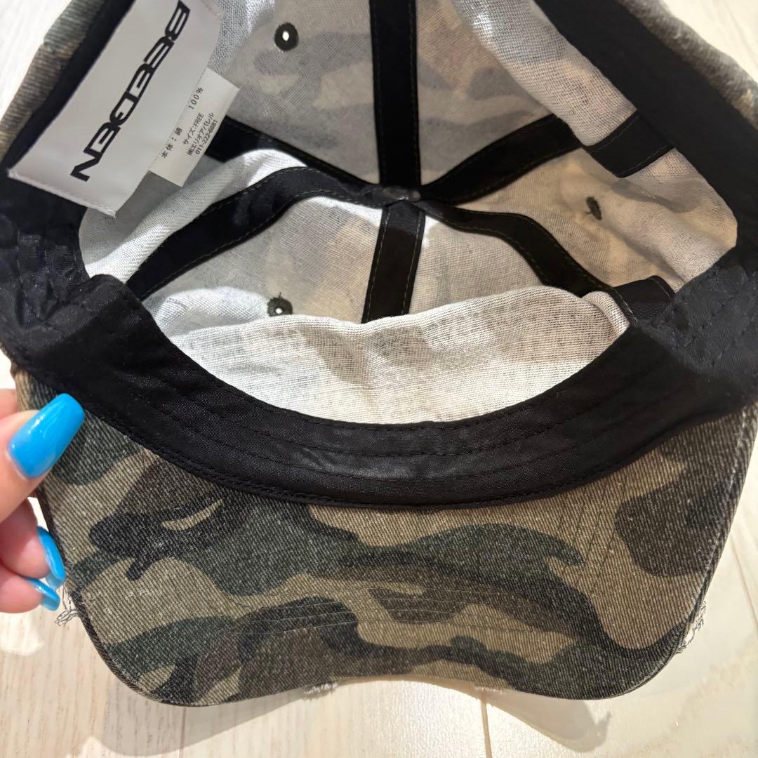 BEEDEN 迷彩キャップ スタッズ