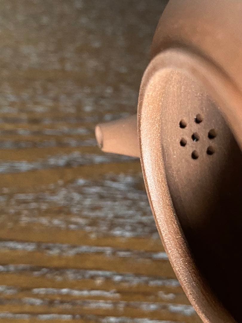 中国宜興紫砂茶壺　　清香　水平壷　朱泥紫砂　素焼きの急須