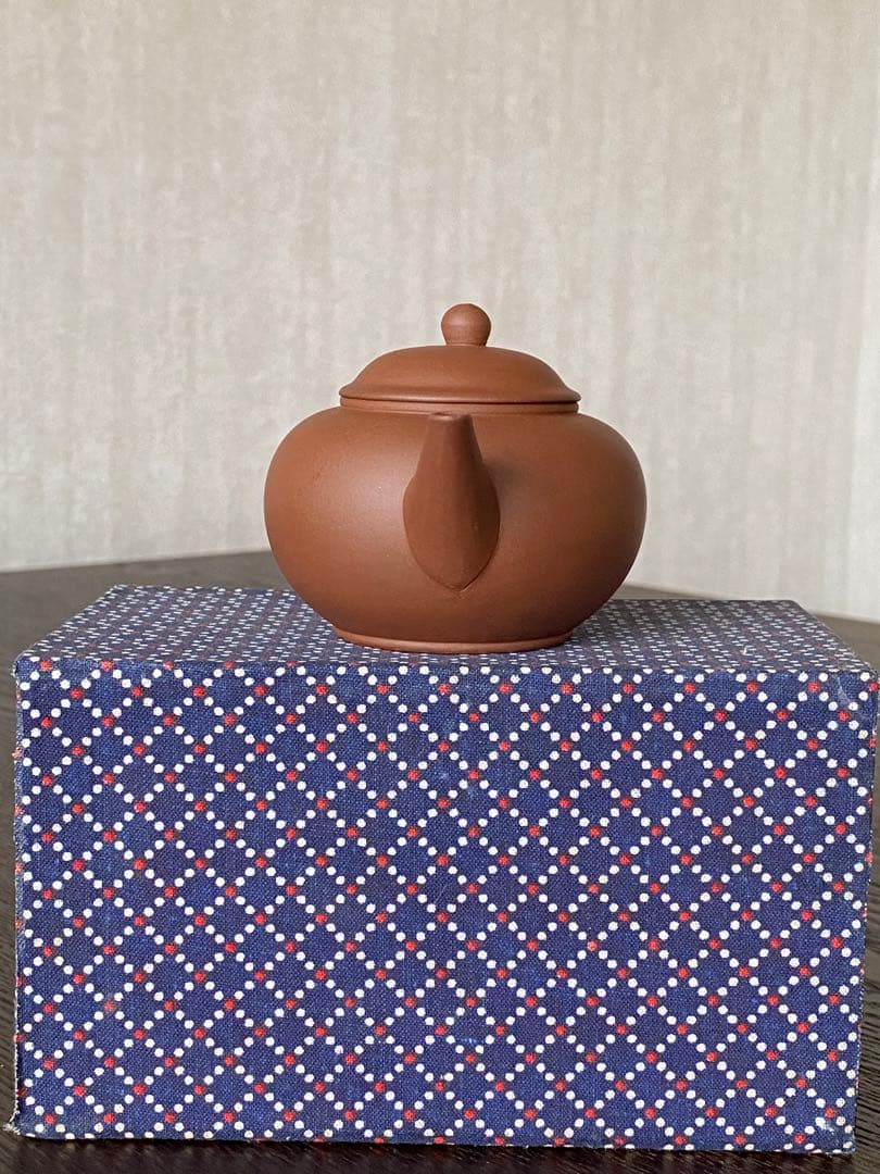 中国宜興紫砂茶壺　　清香　水平壷　朱泥紫砂　素焼きの急須