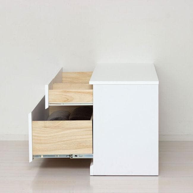 鏡面仕上げ スリム３杯引き出しローチェスト 完成品 タンス チェスト（331）