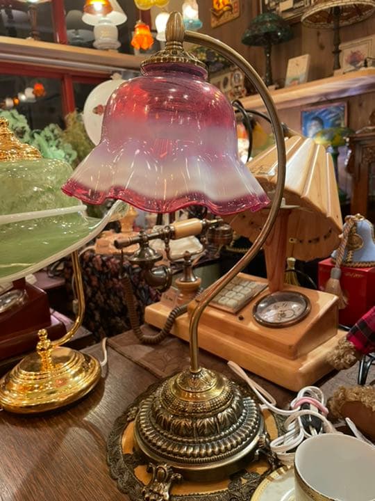 美品 フランス製ガラス チューリップシェード 高純度