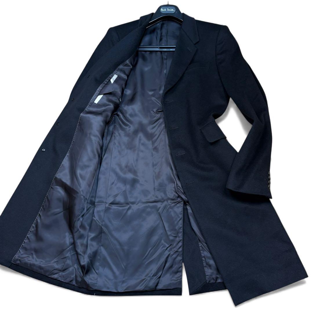 極美品 ポールスミス カシミヤ100% チェスターコート Lサイズ 黒