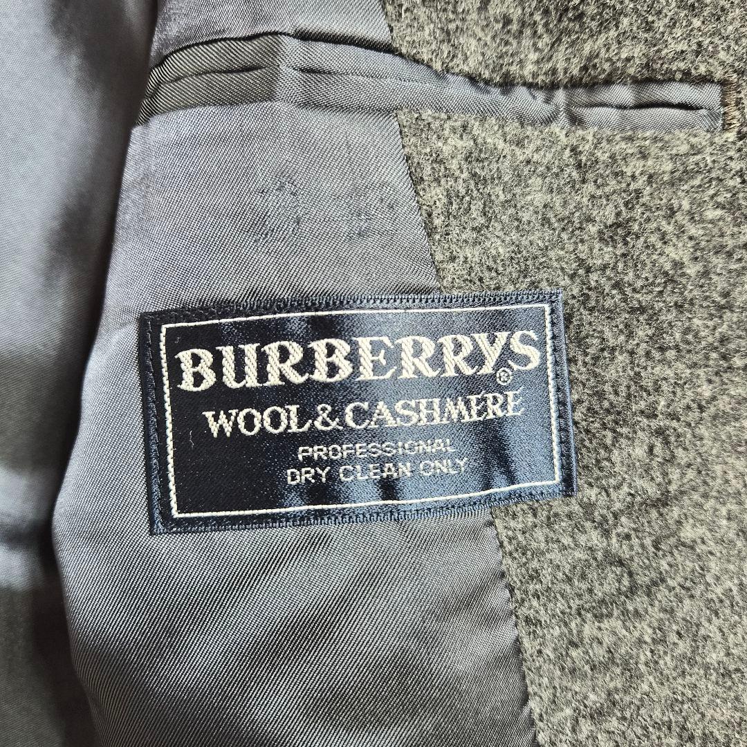 【美品】バーバリー ウール カシミヤ チェスターコート グレー