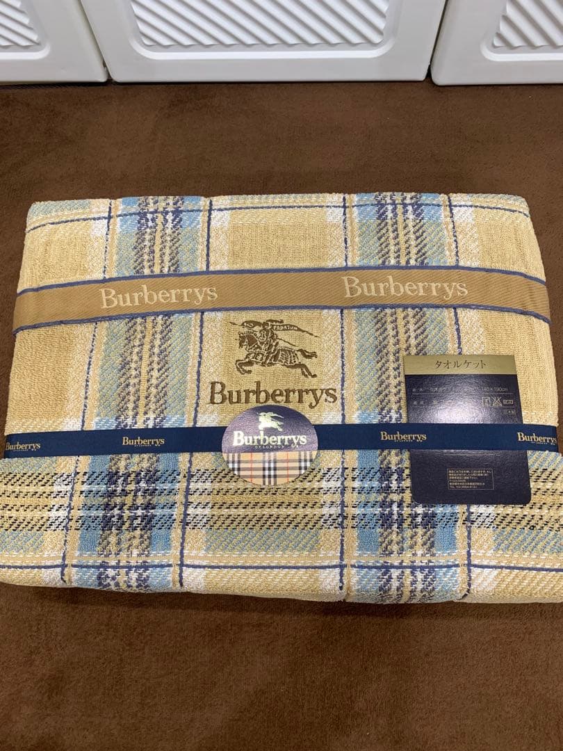 【未使用】 burberry バーバリー タオルケット ノバチェック 綿100%