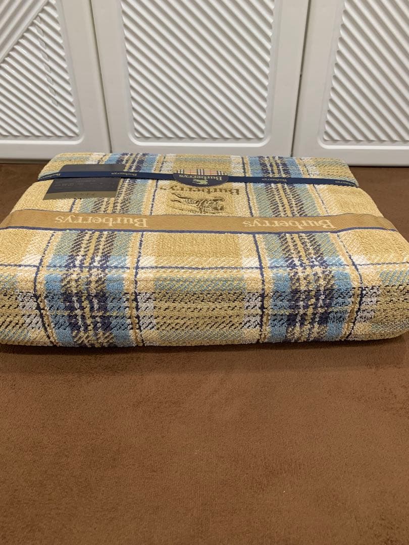 【未使用】 burberry バーバリー タオルケット ノバチェック 綿100%