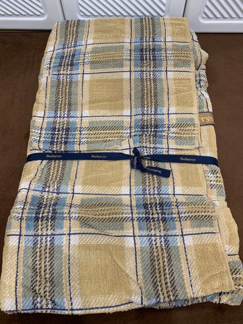 【未使用】 burberry バーバリー タオルケット ノバチェック 綿100%