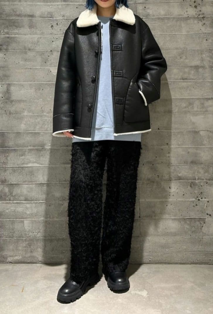 フェイクレザー リバーシブル ボア ブルゾン