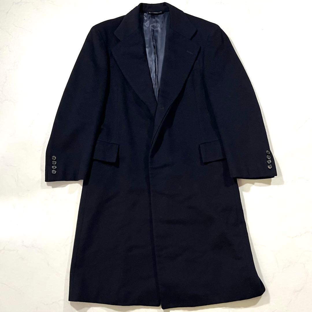 ラルフローレン チェスターコート ロング ネイビー ウール 比翼ボタン M相当