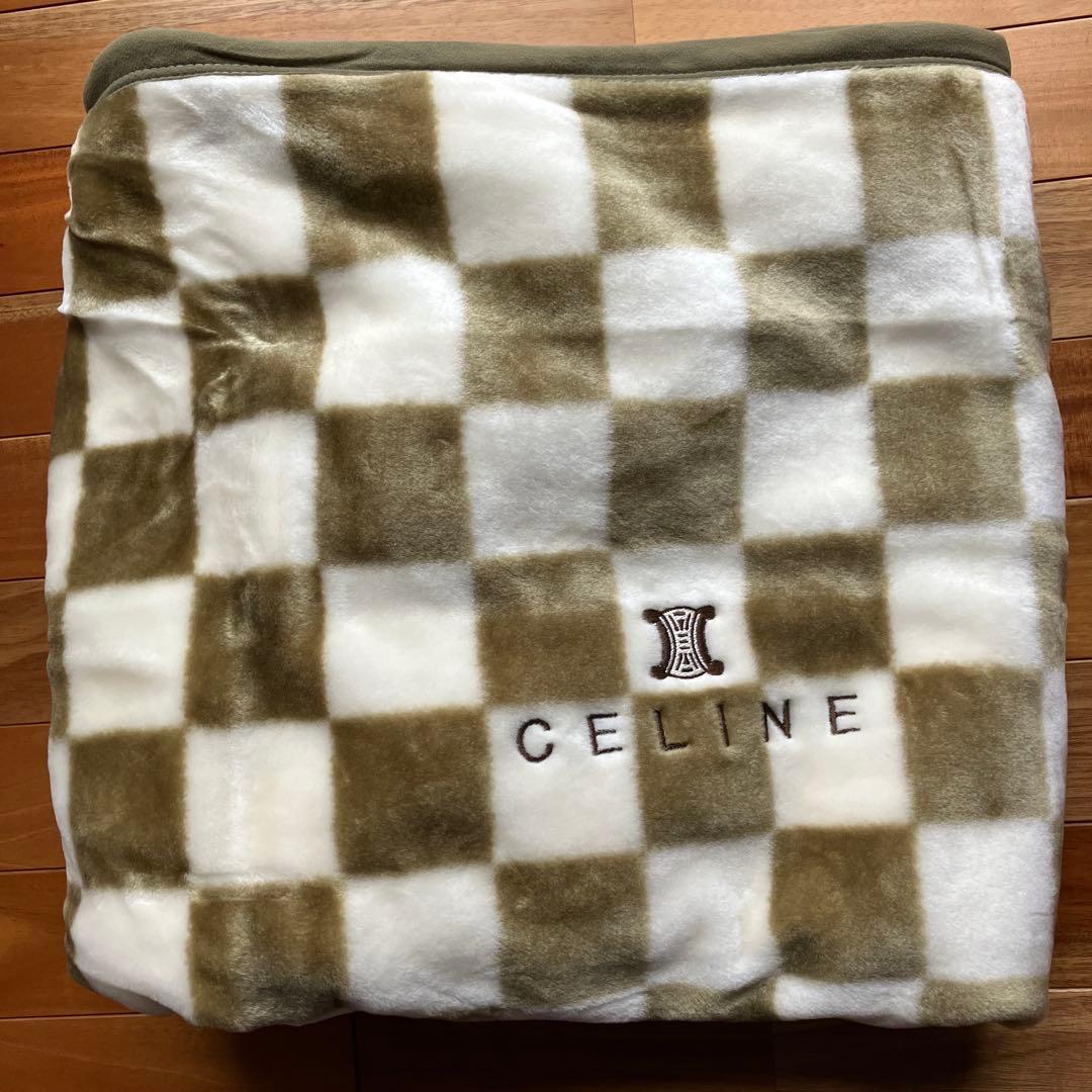 CELINE ニューマイヤー毛布　ミンクタッチ　チェック柄
