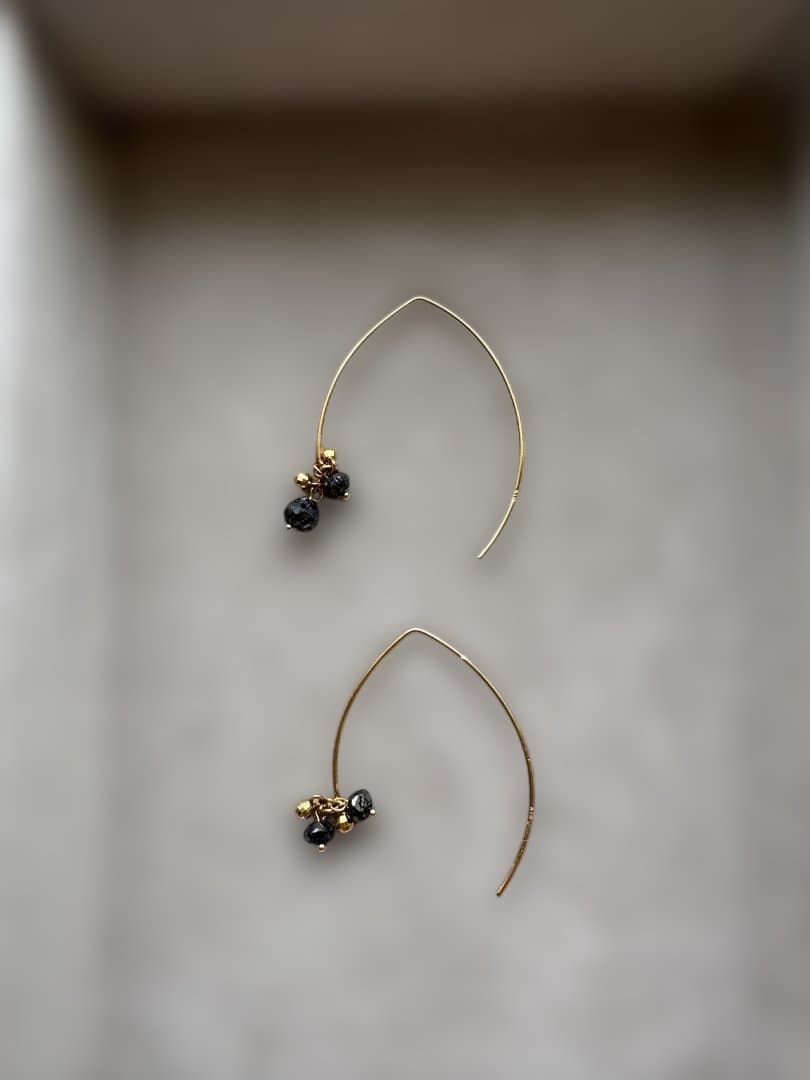 Ｋ18金とブラックダイヤのピアス