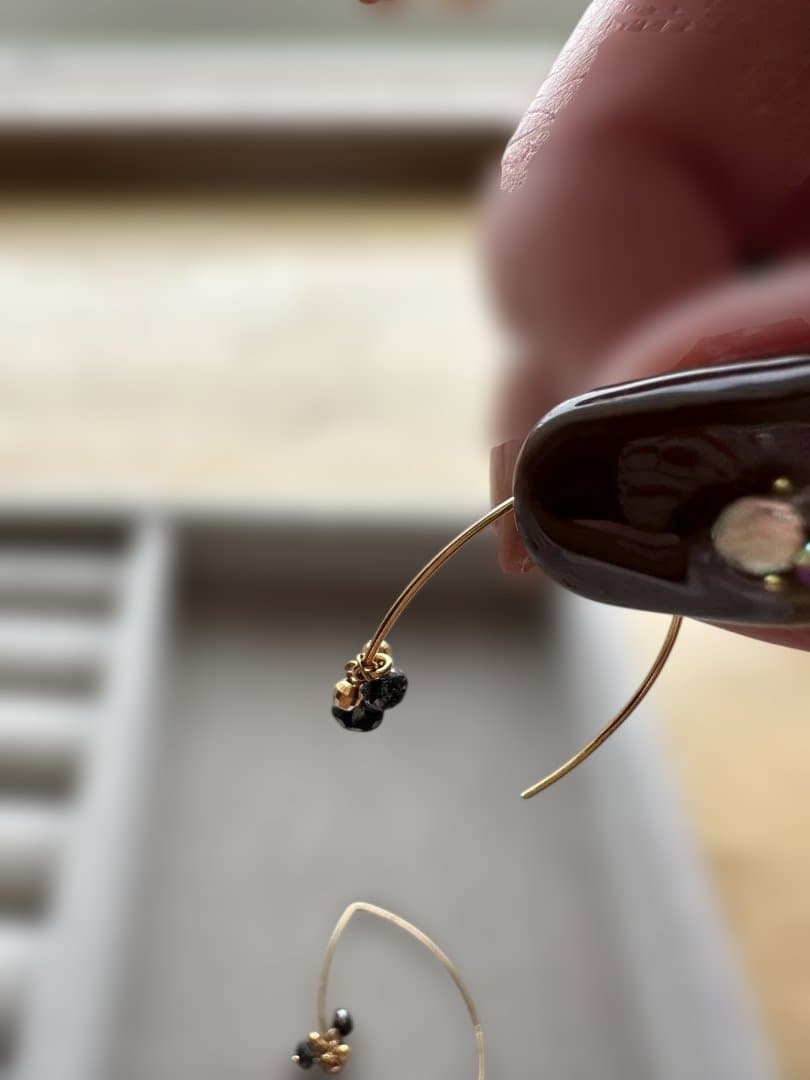 Ｋ18金とブラックダイヤのピアス