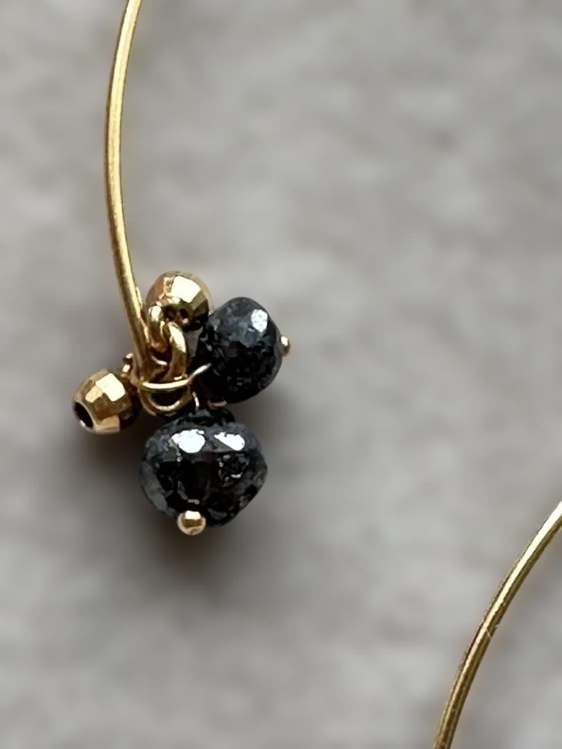 Ｋ18金とブラックダイヤのピアス
