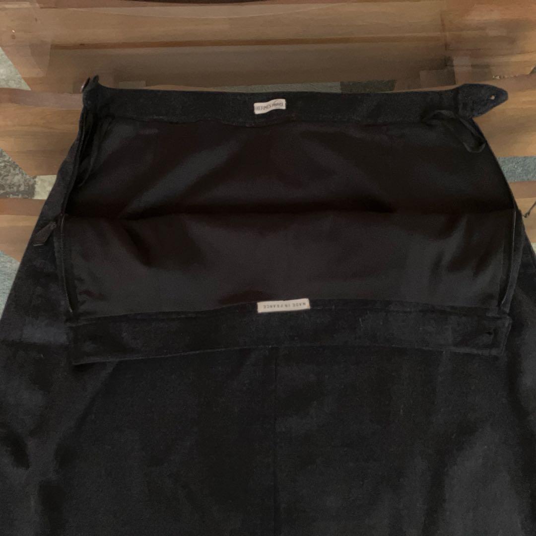 HERMESマルジェラ Hボタン サイドジップ ウールスカート