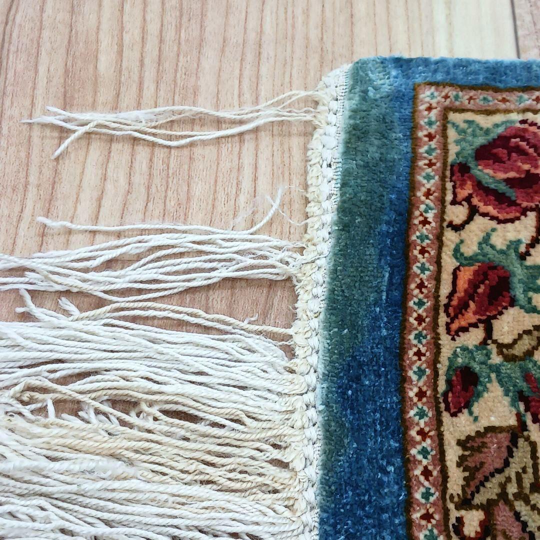 Y3321 ペルシャ絨毯 クム産 工房サイン有 シルク100％ 100万ノット