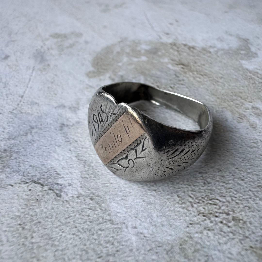 ヴィンテージ US ARMY マニラリング シルバー925 19号 USA製