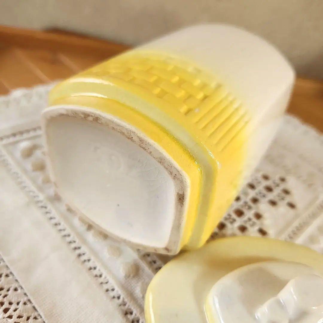 フランス　陶器キャニスター 　3個セット　 イエロー　お花柄