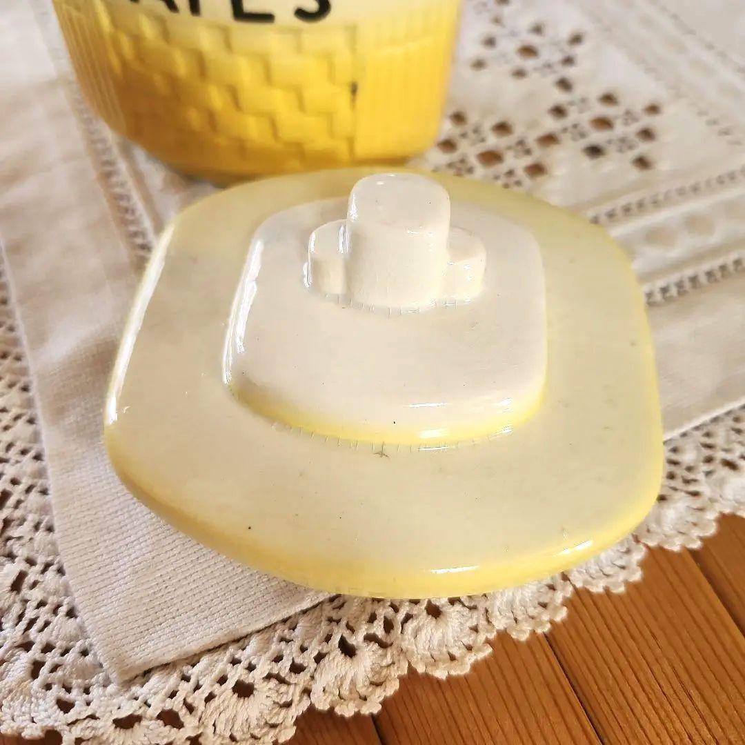 フランス　陶器キャニスター 　3個セット　 イエロー　お花柄