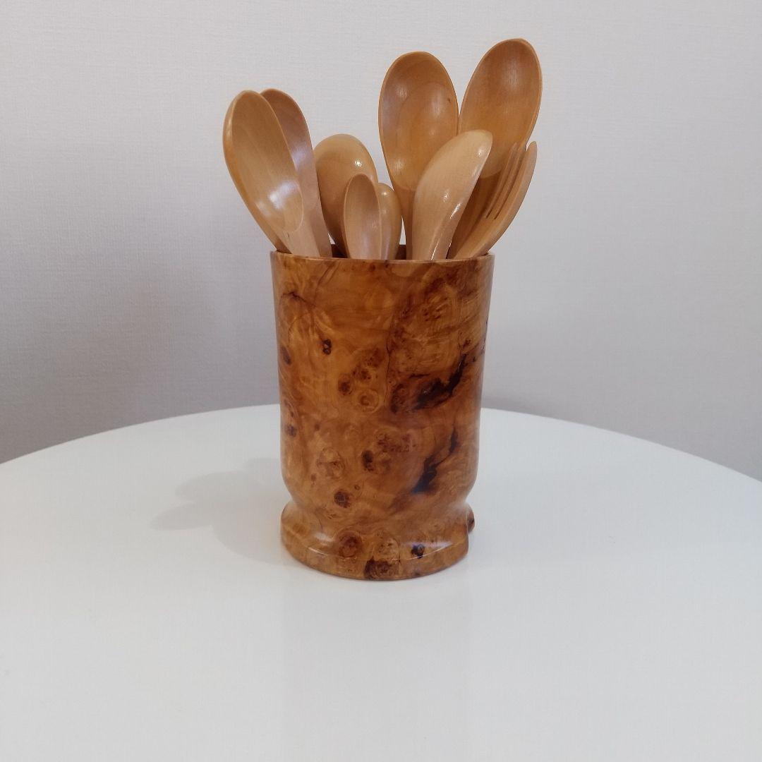 青森ひば 瘤杢 ペン立て