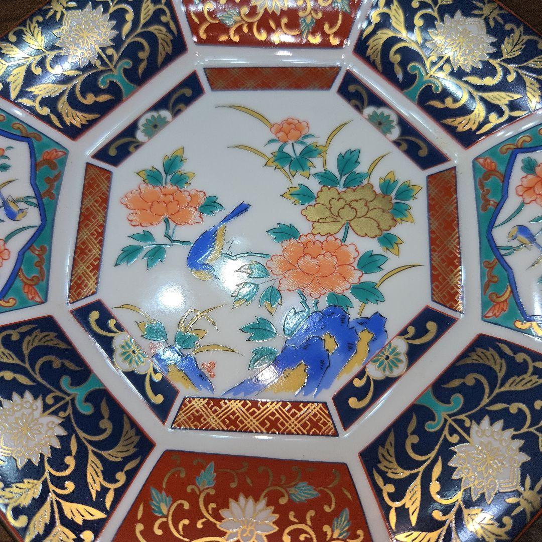 有田焼　青藍窯　古伊万里　金彩　花鳥 八角皿　銘々皿　5客セット