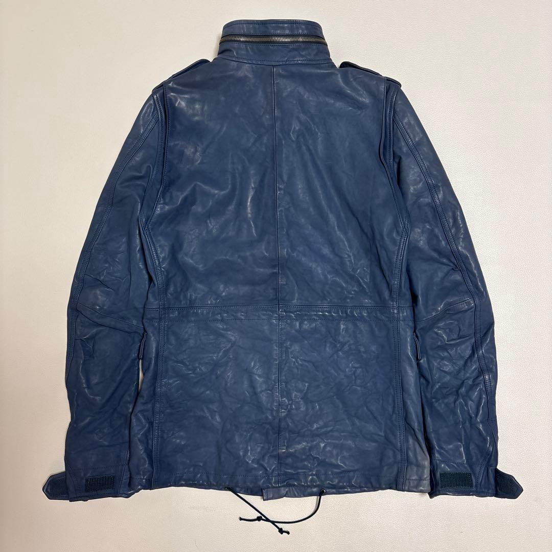 AZ by junhashimoto M-65レザージャケット ブルー