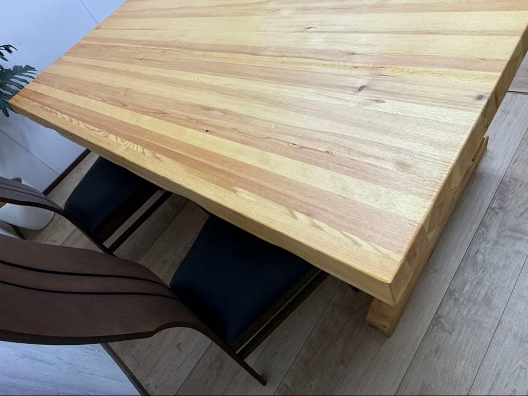 大特価！無垢材ダイニングテーブル 6〜8人一枚板集成材